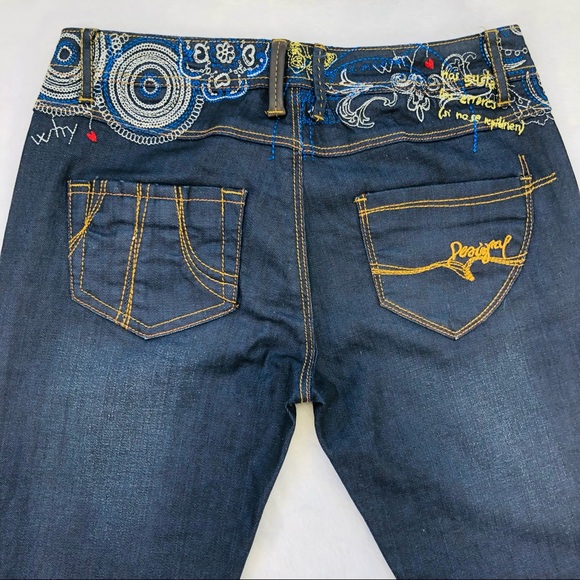 Desigual, Embroidered Jeans, Size 26 - Picture 9 of 16